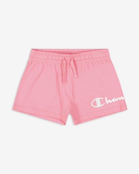 Champion Logo Shorts Pink White Girls