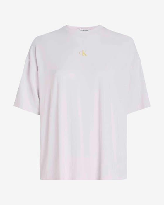 Camiseta Calvin Klein Jeans Back Logo manga corta blanco amarillo mujer