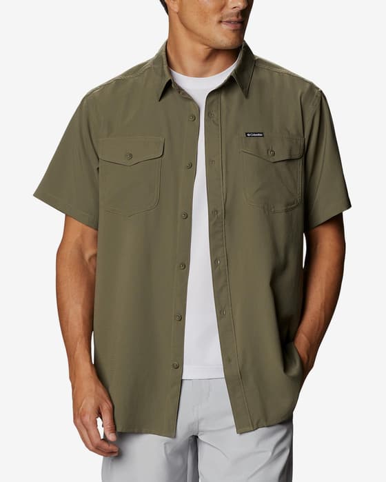 Camisa Columbia Utilizer II Solid manga corta marrón verdoso