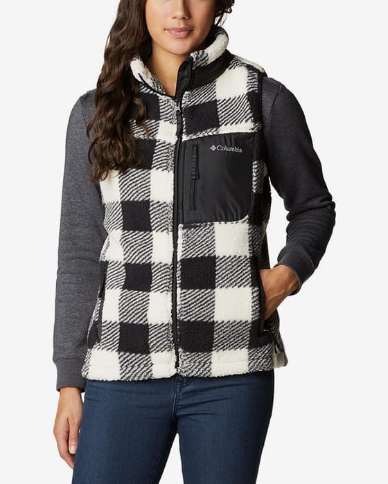 Chaleco Columbia West Band negro blanco mujer