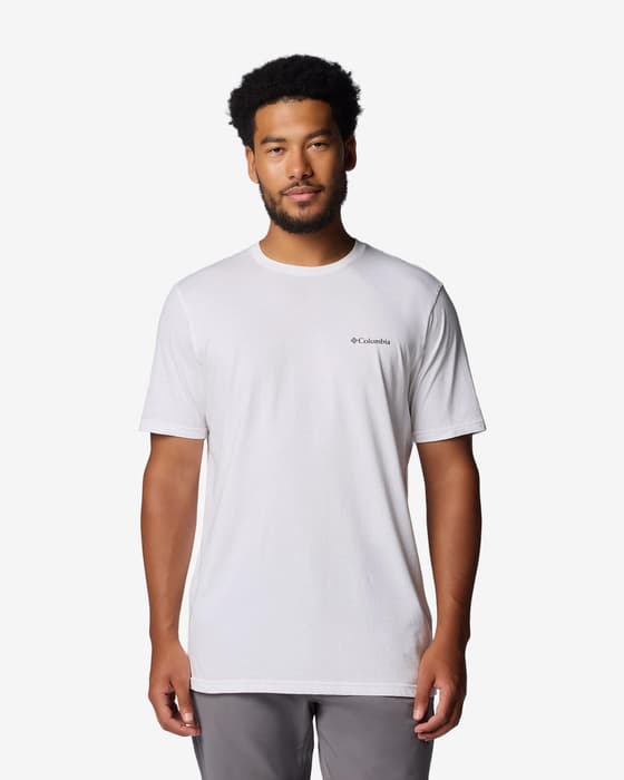 Camiseta Columbia Rockaway River Graphic manga corta blanco amarillo