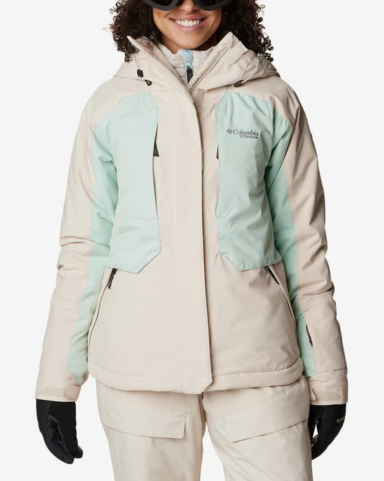 Chaqueta con capucha Columbia Highland Summit beige mujer