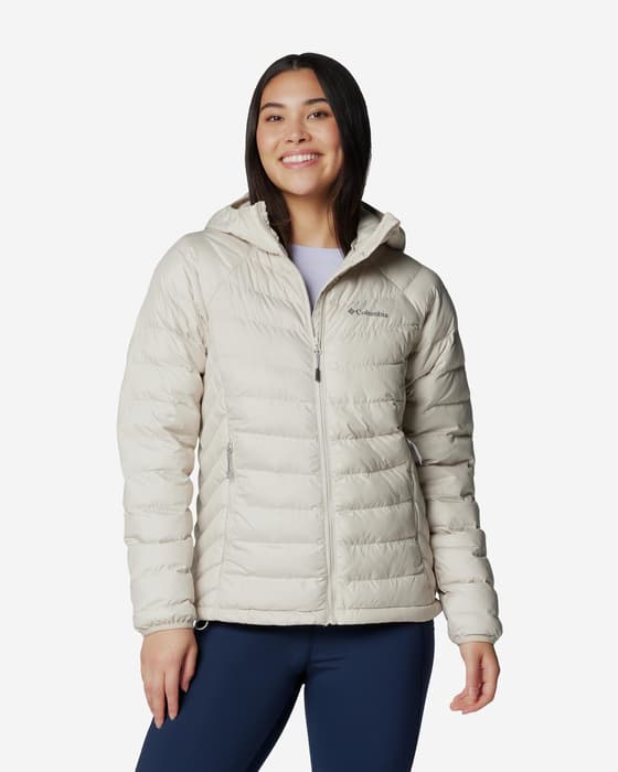 Giacca con cappuccio Columbia Powder Lite II bianco beige donna