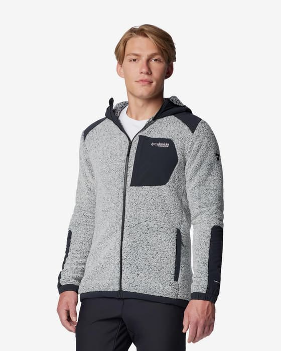 Forro polar con capucha Columbia Arctic Crest Sherpa Full Zip gris