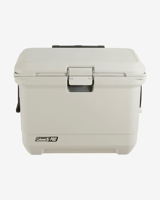 Nevera rígida Coleman Pro 55QT con ruedas blanco beige
