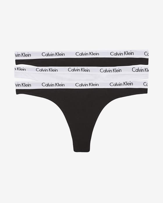 Tanga Calvin Klein Carousel blanco negro (3 unidades)