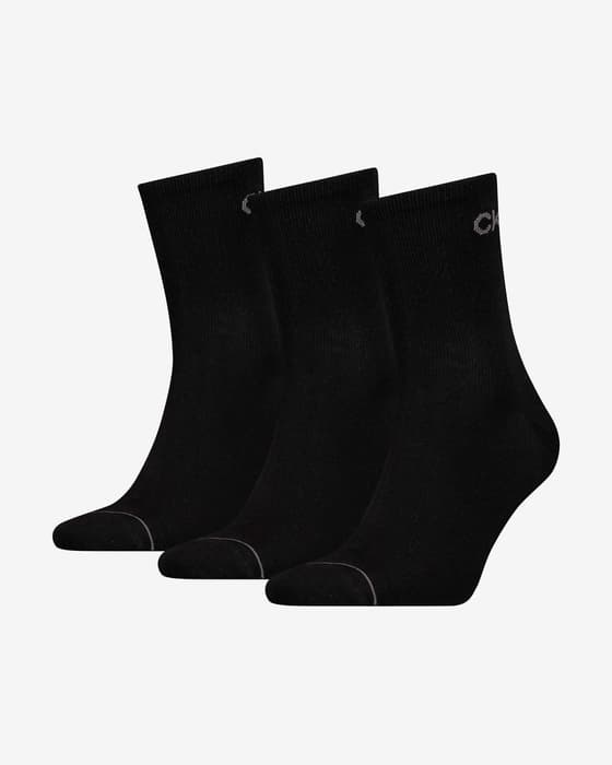 Calcetines Calvin Klein Ankle Short Logo negro (3 pares)