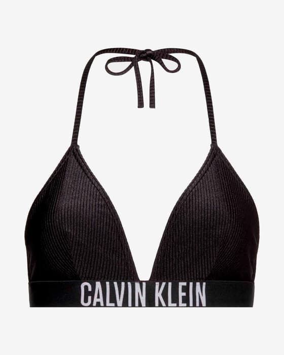 Top bikini Calvin Klein Triangle Textured Intense Power negro blanco mujer