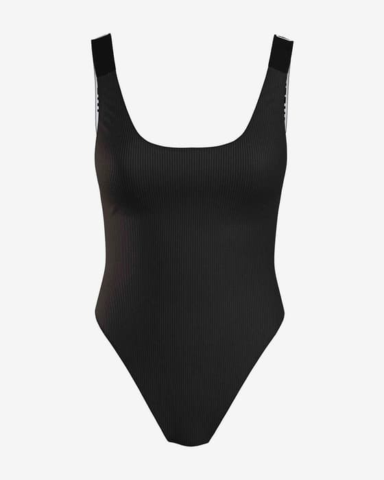 Bañador Calvin Klein Scoop Back Intense Power negro blanco mujer