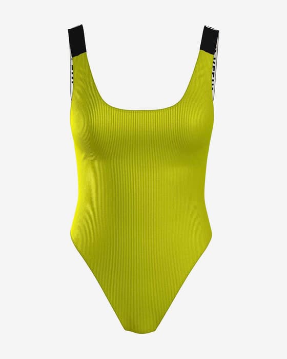 Bañador Calvin Klein Scoop Back Intense Power amarillo negro mujer