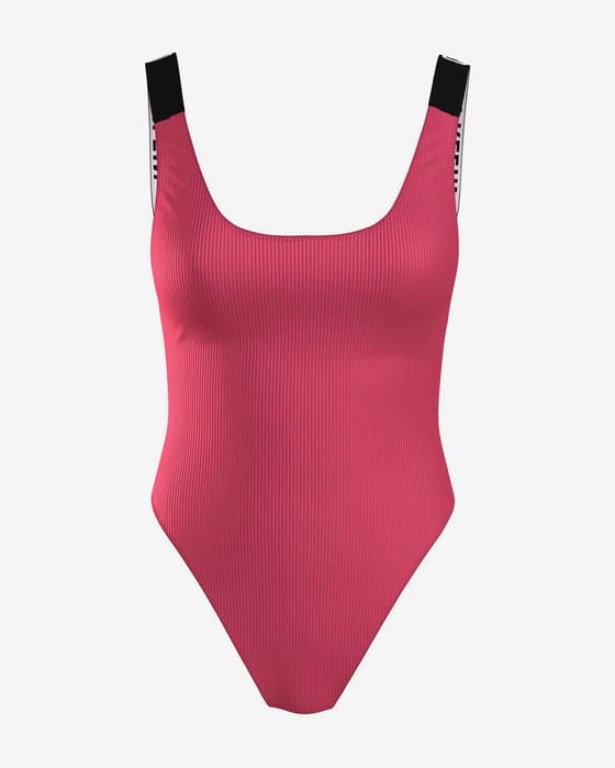 Bañador Calvin Klein Scoop Back Intense Power rosa intenso negro mujer