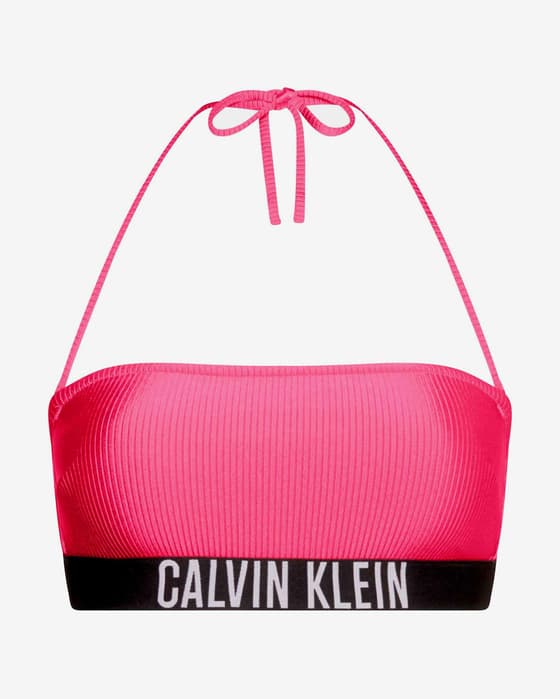 Calvin Klein Bandeau Intense Power Bikini Top Pink Black Women