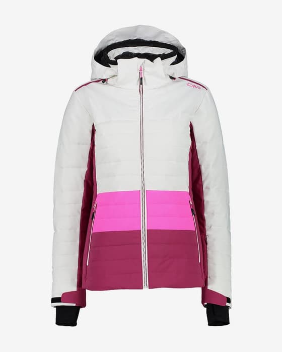 Chaqueta CMP Flock capucha desmontable blanco rosa mujer