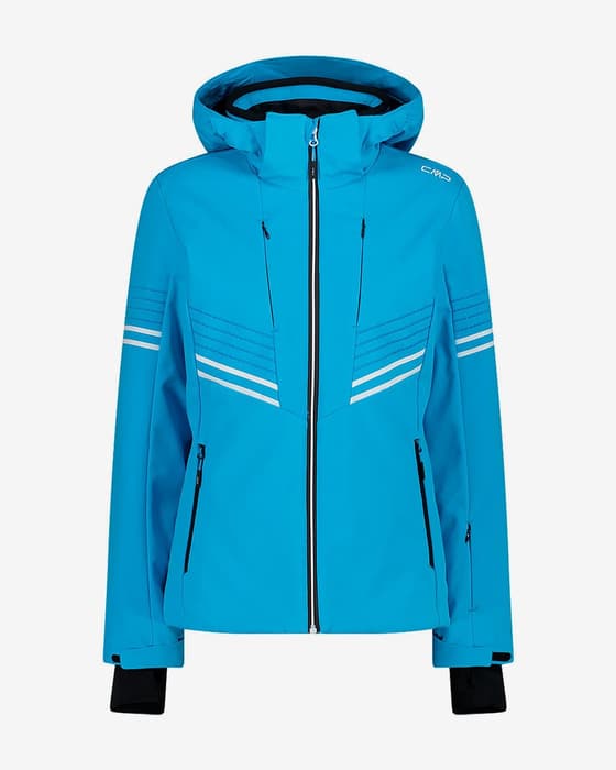 Chaqueta CMP Zip Hood Softshell capucha desmontable azul celeste mujer