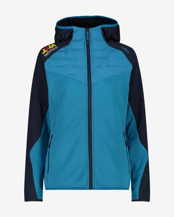 Chaqueta con capucha CMP Hybrid Stretch Performance azul mujer