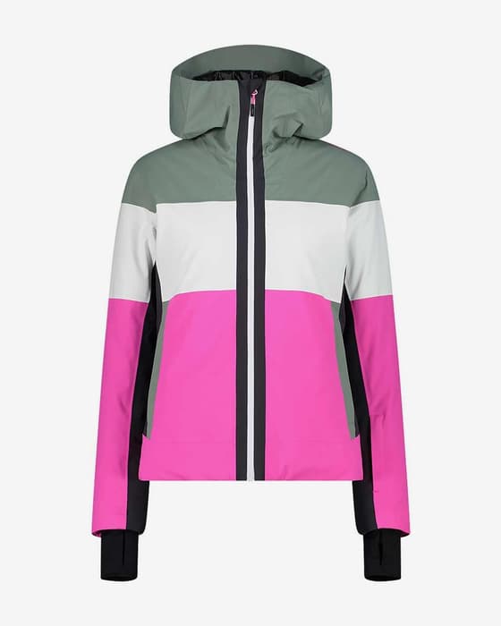 Chaqueta con capucha CMP Fix Hood Twill rosa fucsia blanco mujer