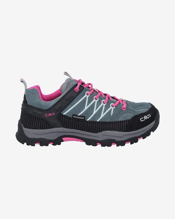 CMP Rigel Low WaterProof Trainers Blue Grey Pink Junior