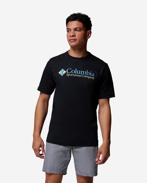 T-shirt Columbia CSC Basic Logo manches courtes noir bleu vif