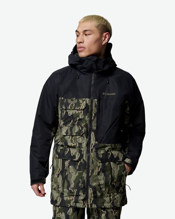 Columbia Coreshot Printed Kapuzenjacke grün militär schwarz