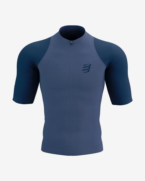 Camiseta Compressport Trail Racing Postural manga corta azul indigo
