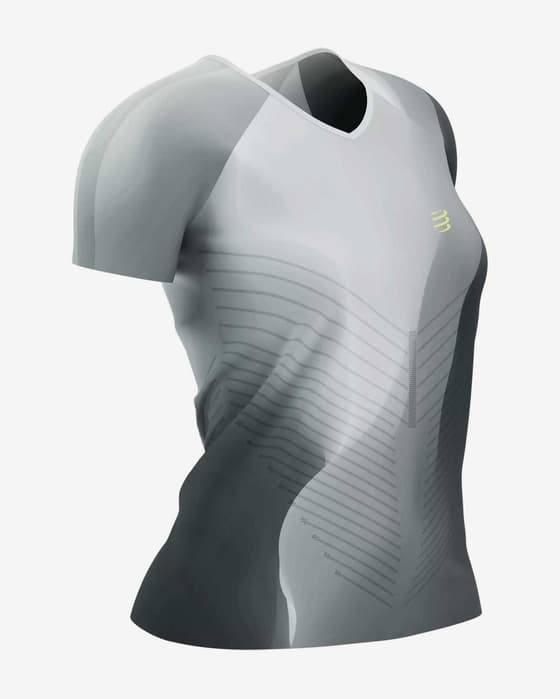 Camiseta Compressport Performance manga corta negro blanco mujer