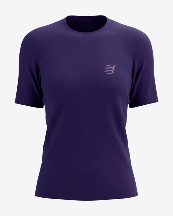 Camiseta Compressport Performance manga corta violeta lila mujer