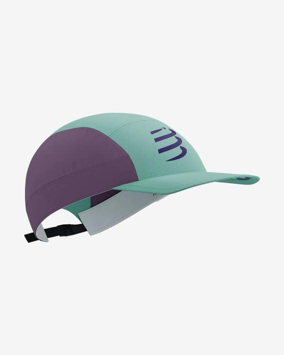 Gorra Compressport 5 Panel Light verde agua violeta