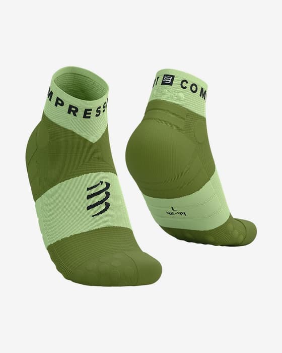 Meias Compressport Ultra Trail Low verde caqui