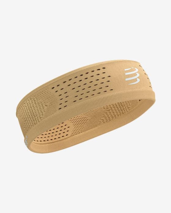 Cinta para la cabeza Compressport Thin On/Off beige amarillo