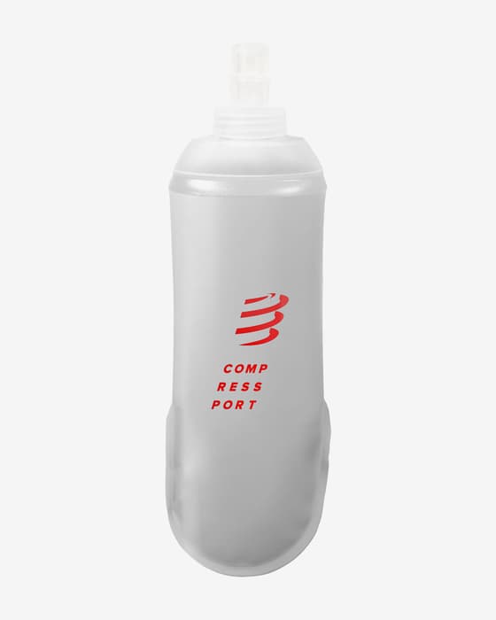Bidon flexible Compressport ErgoFlask 500 ml blanc transparent