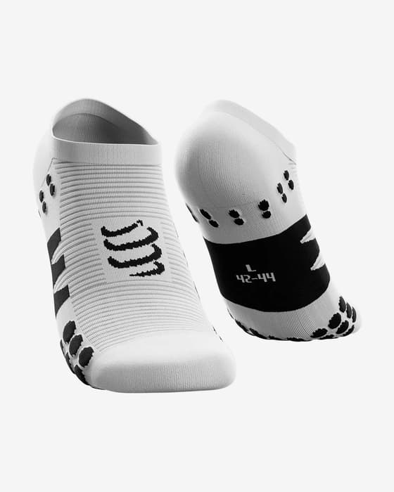 Calcetines Compressport No Show blanco negro