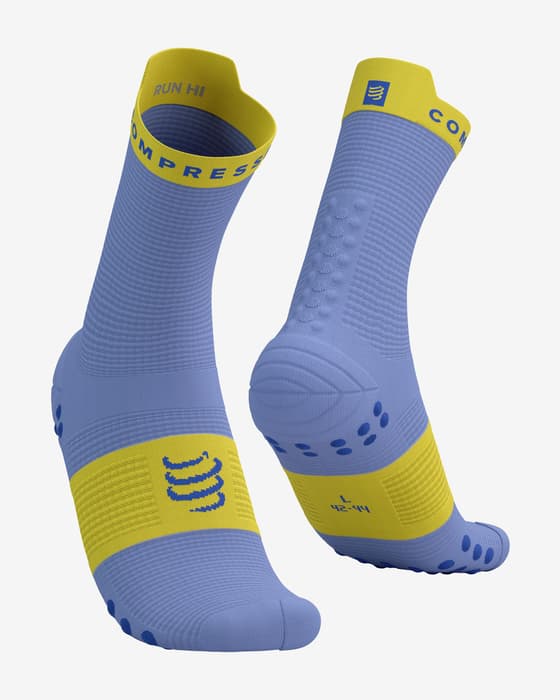 Calcetines Compressport Pro Racing v4.0 Run High violeta amarillo
