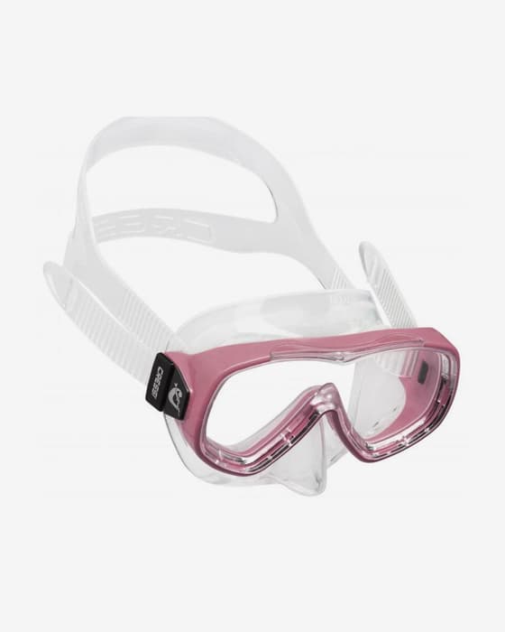 Máscara de buceo Cressi Piumetta rosa con lentes transparentes infantil