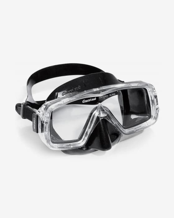 Máscara de buceo Cressi Sirena negro blanco con lentes transparentes 