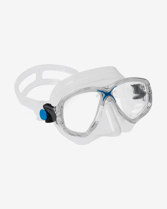 Cressi Marea Diving Goggles white blue with clear lenses