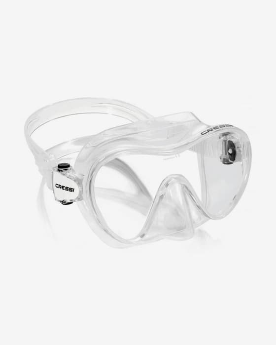 Maschera da sub Cressi F1 bianco sporco con lenti trasparenti