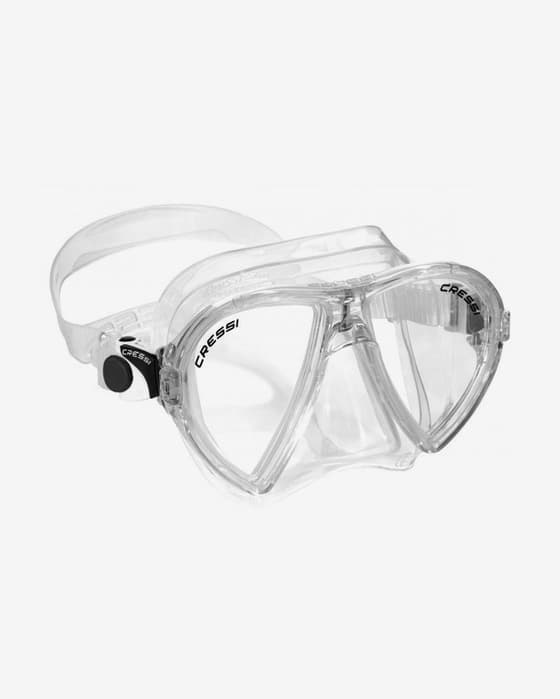 Máscara de buceo Cressi Ocean gris blanco con lentes transparentes