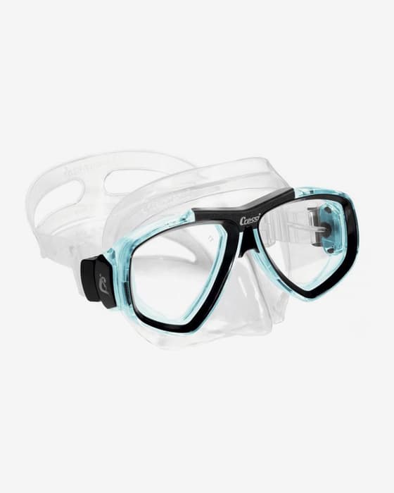 Cressi Focus Diving Goggles White Light Blue with Clear Lenses