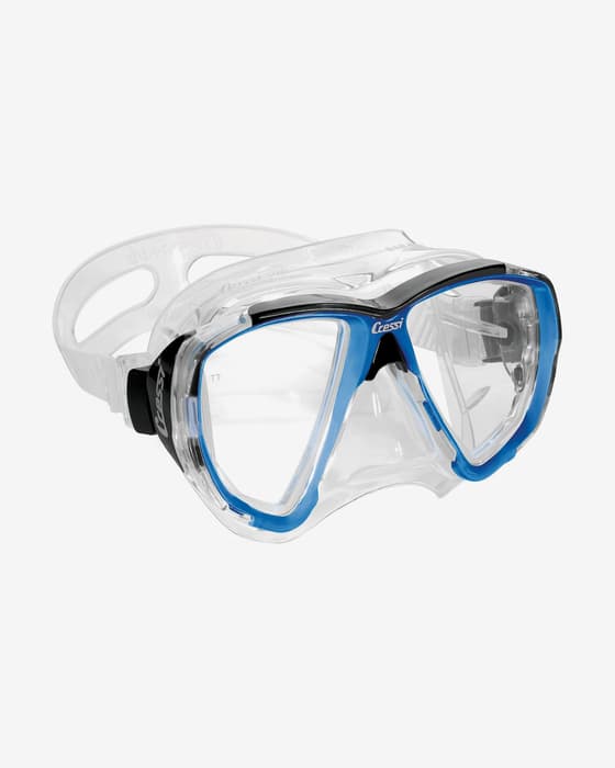 Cressi Big Eyes Diving Goggles White Light Blue with Clear Lenses