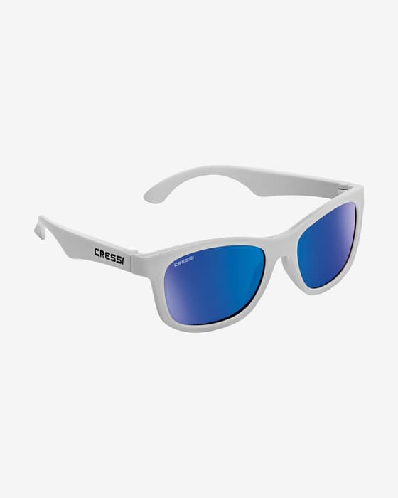 Gafas Cressi Kiddo Cool blanco con lentes espejadas azul infantil