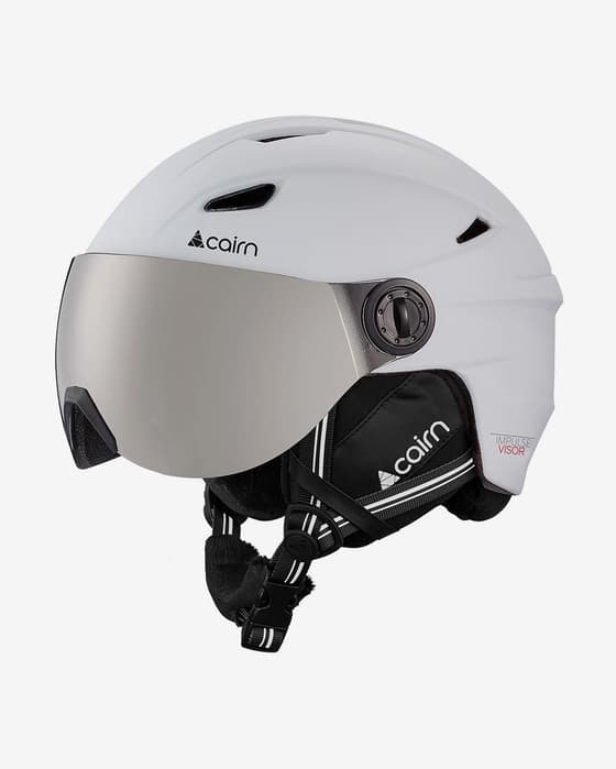 Cairn Impulse Visor Helm weiß mit grauem verspiegeltem Panoramic Cat.3 Glas