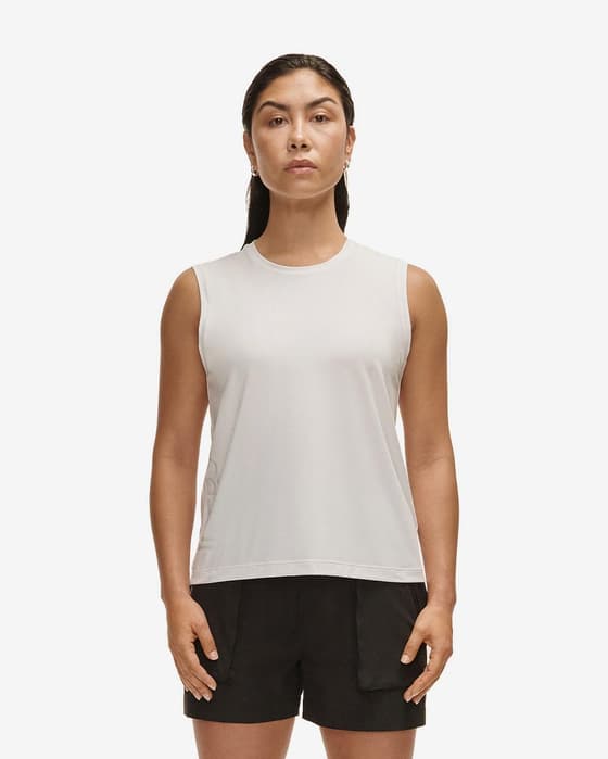 Camiseta Casall Graphic sin mangas blanco roto mujer