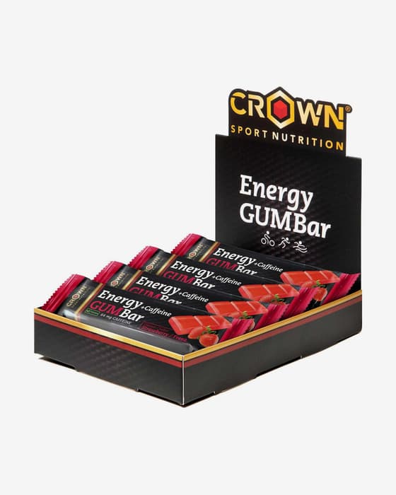 Caramelle gommose Crown Sport Nutrition Energy Gum + caffeina gusto fragola (12 unità)