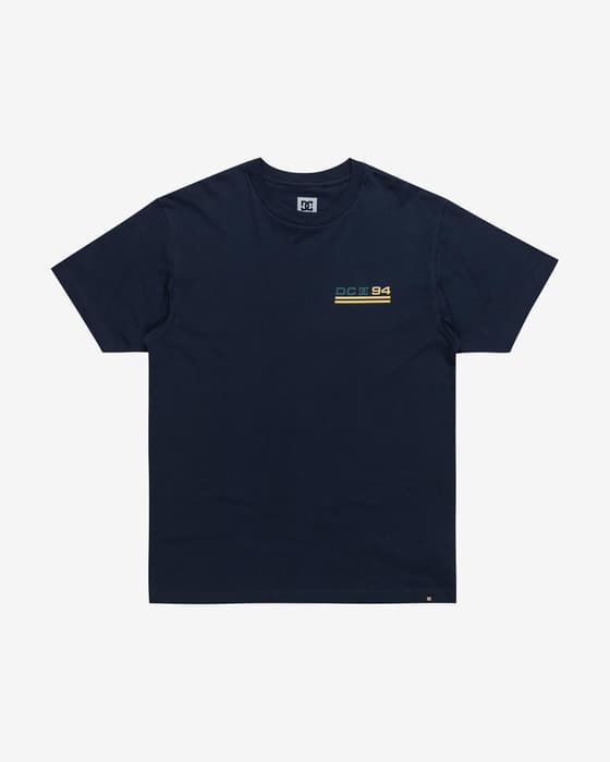 Camiseta DC Shoes True North manga corta azul marino amarillo