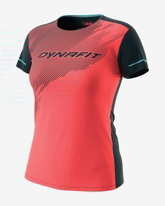 Camiseta Dynafit Alpine 2 manga corta rosa coral negro mujer