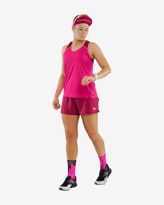 Camiseta Dynafit Sky tirantes rosa flamingo mujer