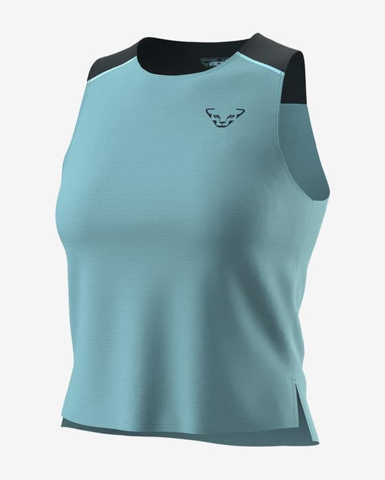Camiseta Dynafit Sky Crop Top sin mangas azul claro mujer