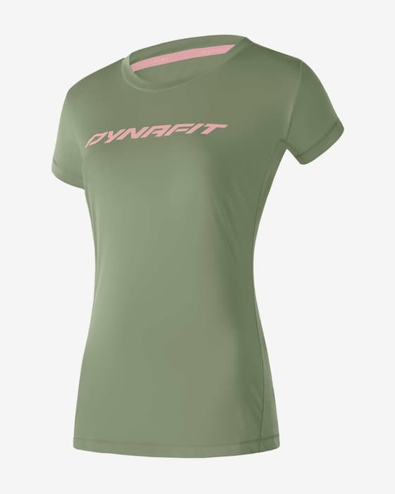 Camiseta Dynafit Traverse manga corta verde rosa mujer
