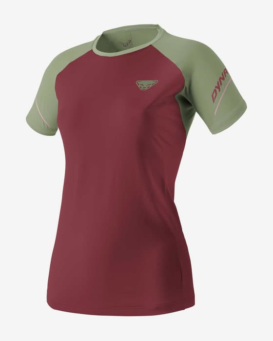 Camiseta Dynafit Alpine Pro manga corta granate verde mujer