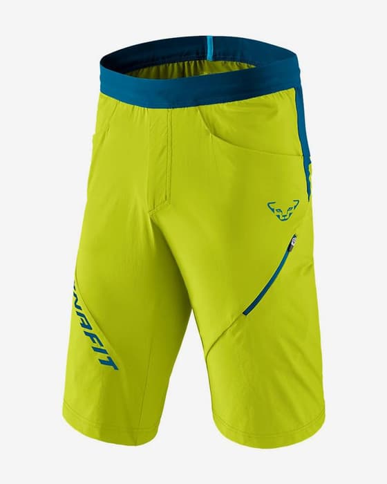 Pantalón corto Dynafit Transalper Hybrid verde lima amarillo azul